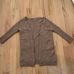 Alice + Olivia Tan Open-Front Cardigan